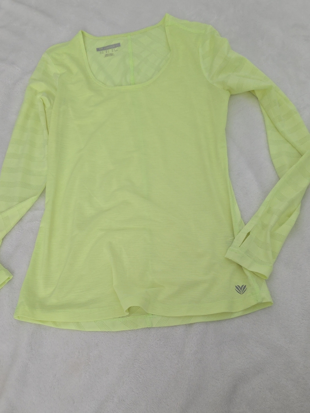 Forever 21 Neon Yellow Long Sleeve Scoop Neck Top